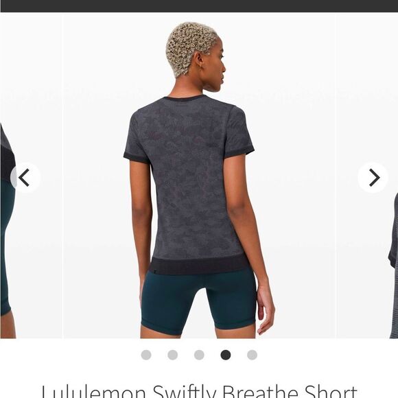 Lululemon Swiftly Breathe Vented Camo Black/Asphalt Gray Size 6 - Picture 8 of 8